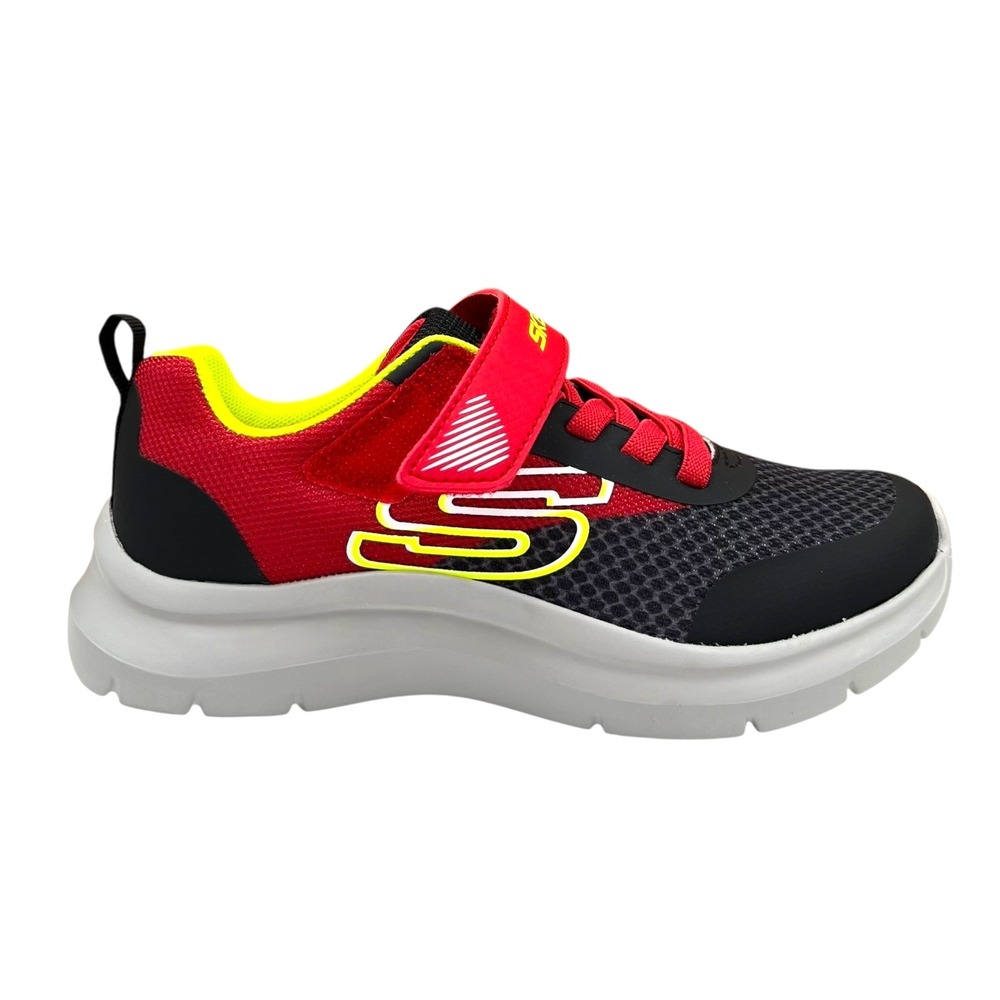 Skechers Squad Youth Boys Slip On Sneakers Size 3 Black/Red/Yellow Lightweight - Picture 4 of 14